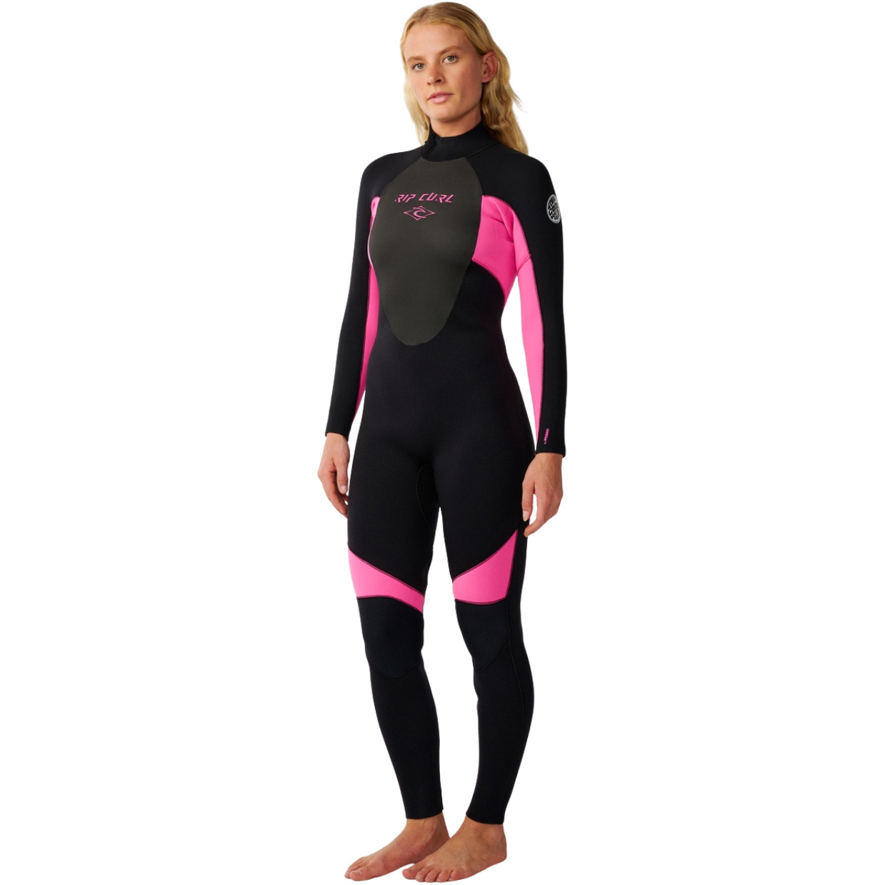 2026 Rip Curl Womens Omega 5/4mm Back Zip Wetsuit 17RWFS - Black / Pink